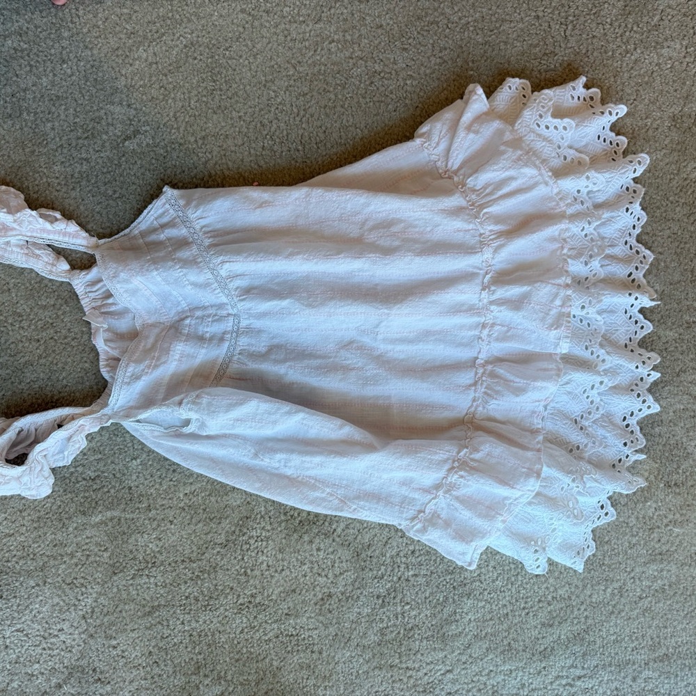 Shabby Chic White Ruffle Mini Dress - Picture 2 of 4